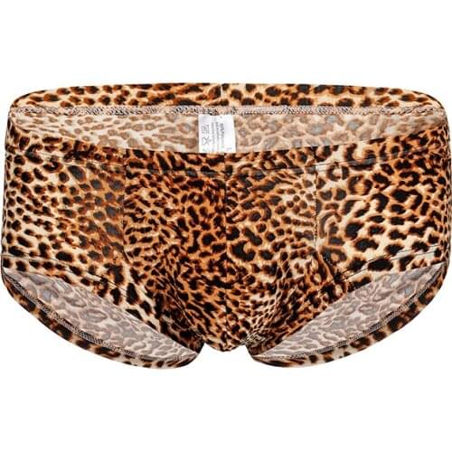 Sexy Leopard Boxers Mens Underwear Breathable Penis U Pouch Boxers Underpants Boxer Shorts Men Trunks Small Boxer