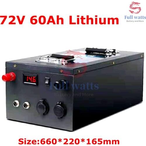 Steel Case High 72v 60Ah Litio Battery Pack 50Ah Inverter Solar Energy Motorhome RV EV Power Supply 5000w Oem 100A + 10A Charger