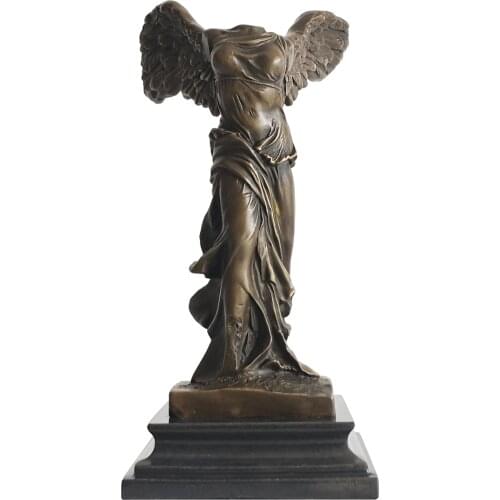 Winged Nike Victoria Statue Sculpture Bronze Greek Victory Goddess Reproduction Famous Figurine Antique Art Home Decor