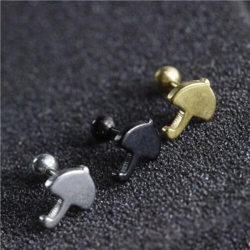 UVW231 2pc Lovely Fashion Stainless Steel Umbrella Ear Stud Earrings Silver Color Women Accessories Helix Piercing Jewelry