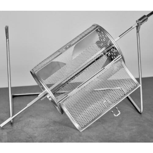 Direct fire heating air type small hand stainless steel mesh internal 5 picks stereo mixing roasting coffee bean machine J06