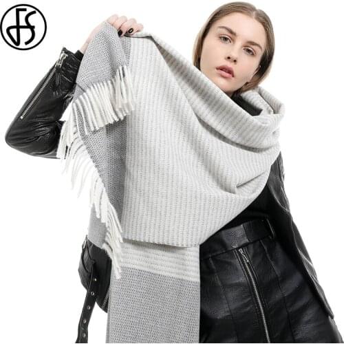 FS 2019 Winter Soft Comfortable Cashmere Scarves Women Lady Casual Solid Color Shawls Wraps Thick Long Head Scarf With Tassel