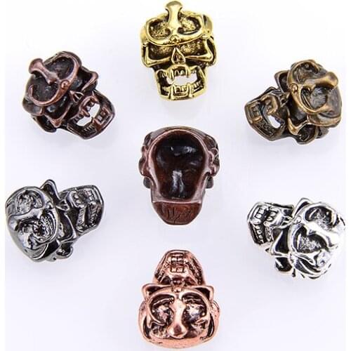 10 Piece Wholesale Zinc Alloy Comic Combatant Mask Perforated Beads Suitable for Natural Gem Beaded DIY Bead Jewelry