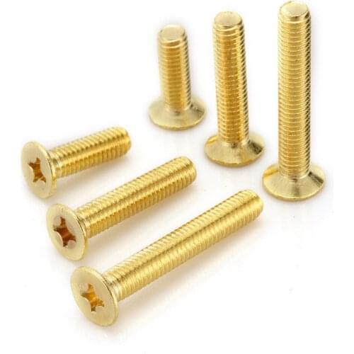 100pcs M4*6/8/10/12/16/20/25/30mm Countersunk head screws flat head cross Countersunk head screw Brass cross head machine screws
