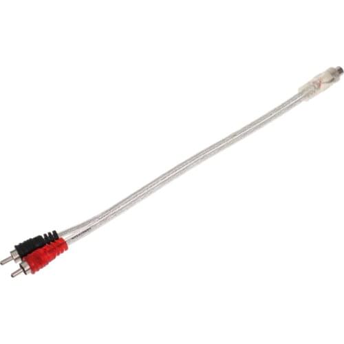 11'' RCA Audio Cable ''Y'' Adapter Splitter 1 Female Jack to 2 Male Plugs Clear