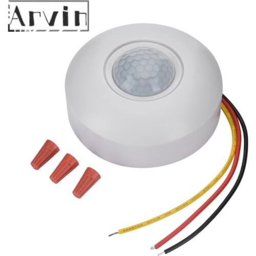 12V Infrared PIR Motion Sensor Switch with Time Delay 360 Degree Cone Angle Detecting Induction Sensor For LED Ceiling Light New