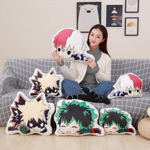 35/45CM Plush Boku No Hero Academia Pillow Cartoon Anime Plush Toys Bakugou Katsuki Todoroki Shoto Midoriya Izuku Bolster Pillow