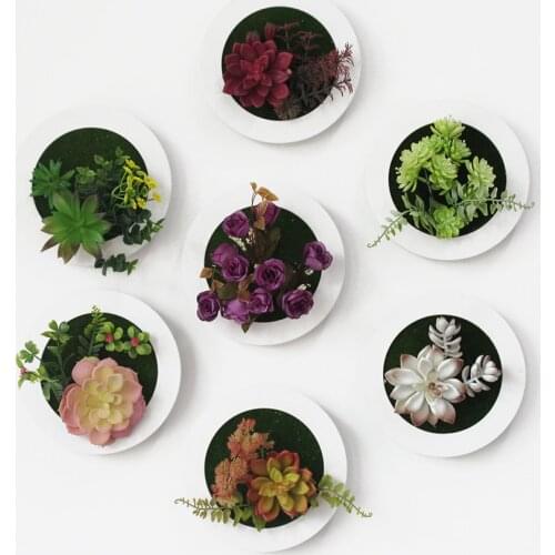 3D Artificial Flower Succulent Plant Hanging Wall Frame Art Collage Home Decor