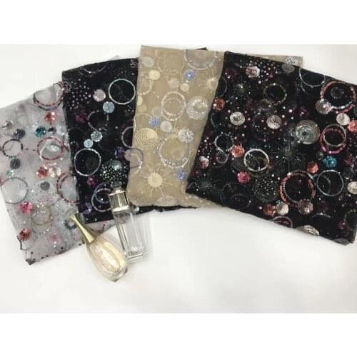 5yards/bag Sequin embroidery round pattern Nordic style fabric used in wedding dress fashion design ST84