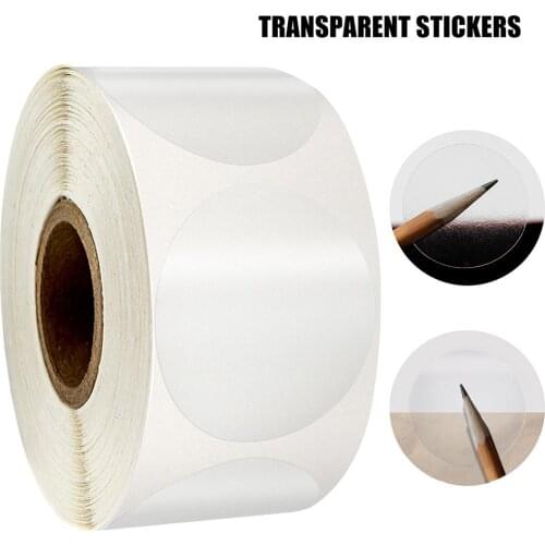 500pcs Circle Transparent Multifunction Waterproof Adhesive Stickers Round PVC Clear Party Gift Seal Packing Labels Sticker
