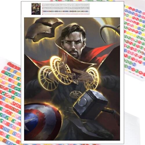 Diamond Painting Doctor Strange Marvel 5D DIY Art Cartoon Portrait Mosaic Embroidery Hobby Full Drill Decor Mural Children Gifts