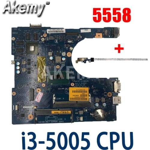 Amazoon NEW CN-0C65T5 C65T5 FOR Dell INSPIRON 5458 5558 5758 Laptop Motherboard AAL10 LA-B843P I3-5015U mainboard