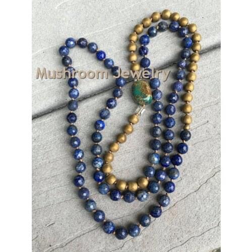 BOHO Bohemian Statement Necklaces for Women Wooden Beads & Semi-precious Stones Strand Necklace Long Charm Jewelry