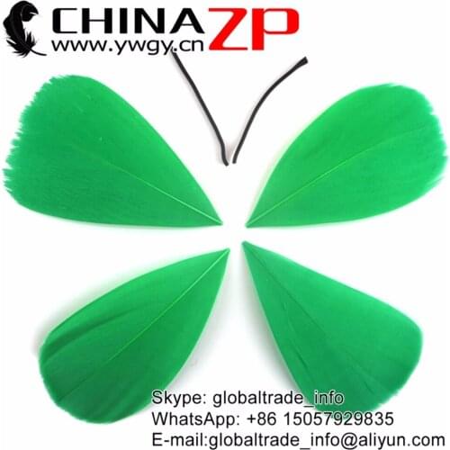 CHINAZP Size 3~7cm 100pcs/lot Selected Prime Quality Dyed Kelly Green Trimmed Goose Feathers for Fishing Sabiki