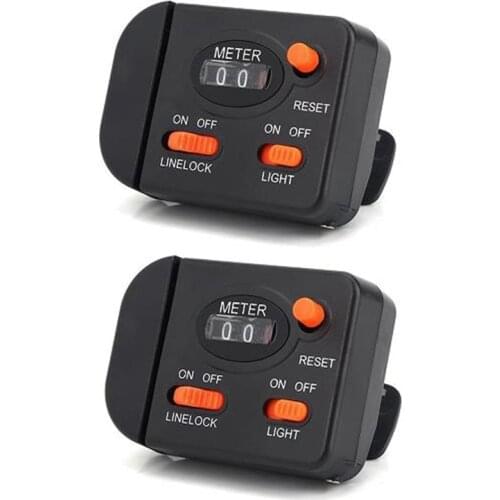 2Pcs Digital Fishing Line Length Counter Depth Gauge Fishing Line Counter Multifunction Professional Fishing Tool