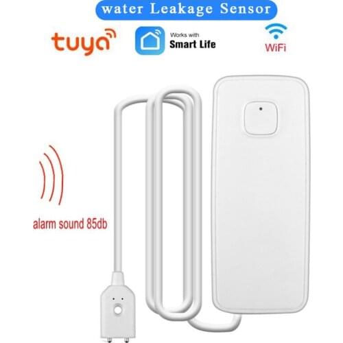 Tuya WIFI Water Leakage Sensor Independent Leak Alarm Detector Flood Alert Overflow Smart Home Security Leak Sensor System