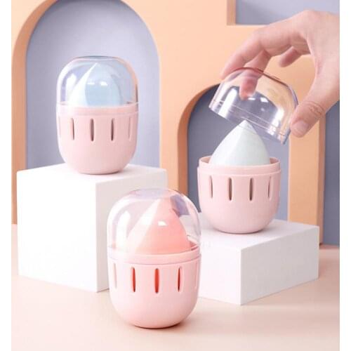 Sponge Holder Silicone Beauty Sponge Storage Box Egg Stand Powder Puff Drying Holder Mildew Proof Cosmetic Puff Case Makeup Tool