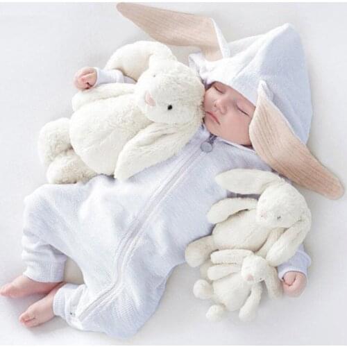 Baby Clothes For Newborns Infant Baby Boys Girls Cartoon Rabbit Ears Hooded Romper Jumpsuit outfits Ropa niña Clothes Jumpsuit