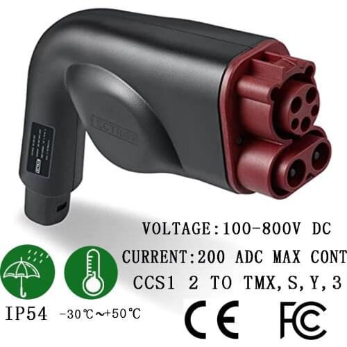 EV charging CCS1 to Tesla adapter 200A 100-800V DC fastest Combo 1 charging station for Tesla model X/S/Y/3