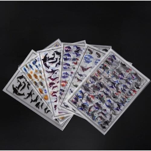 5pcs Epoxy Mold Tools Sea Animal Stickers Accessories for Jewelry Making Ocean Shell Fish Dolphin Whale Transparent Material DIY