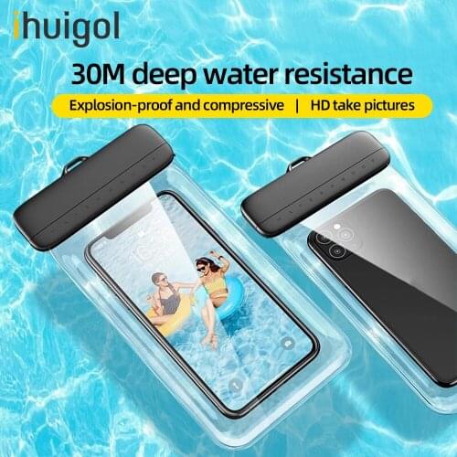 Ihuigol Summer IPX8 Waterproof Phone Pouch Swimming Gadget Beach Dry Bag Phone Case Camping Skiing For Cell Phone 7 inch Below
