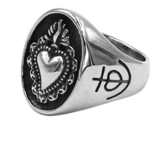 Fashion Crown Heart Ring Stainless Steel Jewelry Celtic Knot Motor Biker Symbol Wedding Ring for Women Girls Wholesale 773B