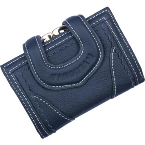 Кошелек женский women wallet high quality genuine Leather short style hasp bag Fashion cowskin Lady Coin Purse portfel damski