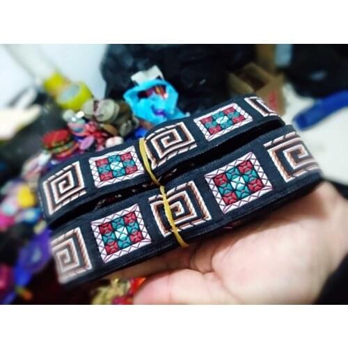 NEW 33MMX8yard/lot Back jewel Handmade embroidery Polyester Jacquard woven Ribbon Lace DIY Belt Accessories Lace Trim