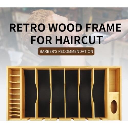 Hot Selling Wooden Barber Tool Storage Box Clipper Display Rack Trimmer Charging Box Barber Shop Storage