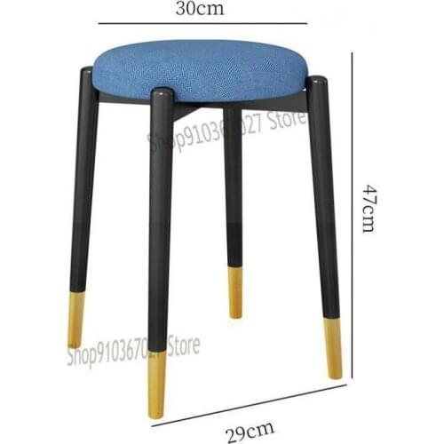 Household Small Bench Net Red Lazy Round Stool Living Room Fabric Chair Nordic Light Luxury Simple Table Stool