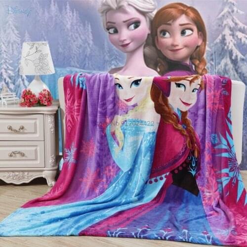 Frozen Anna Elsa Disney Princess Soft Blanket Adult Children Kawaii Flannel Blanket Throws Couch Sofa Portable Keep Warm Blanket