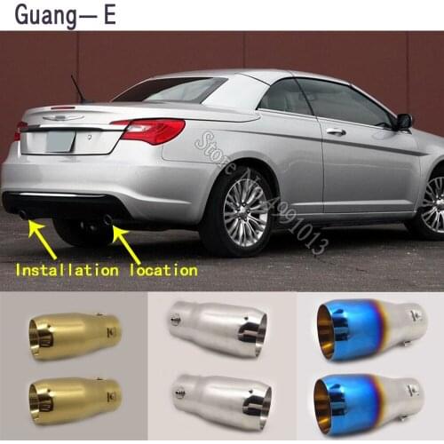 Car stickers muffler exterior back end pipe dedicate exhaust tip tail outlet ornament 2pcs For Chrysler 200 2011 2012 2013-2018