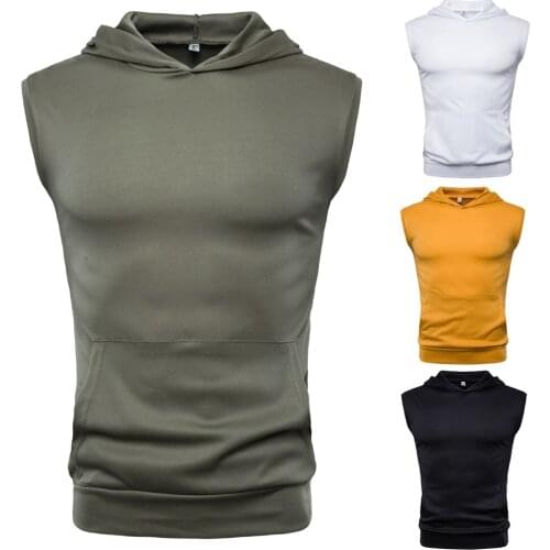 Moto Biker Hooded Mens Tank Tops Joggers Summer T Shirt Men Sleeveless Top Zipper Fly Cool Street Top Mens Clothes 2018