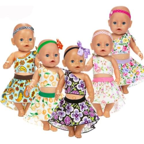 Baby New Born Fit 17 inch 43cm Doll Clothes Accessories New Dress Suit For Baby Birthday Gift