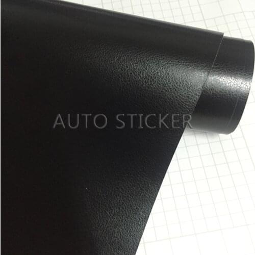 Premium Black Leather Pattern PVC Adhesive Vinyl Film Stickers For Auto Car Body Internal Decoration Vinyl Wrap Car leather film