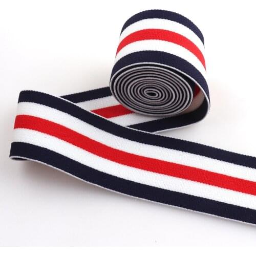 Red Elastic Webbing band Fashion Textile Crafting 1.5"(38mm) Soft Belt strap Striped Stretch Ribbon Clothing accessories