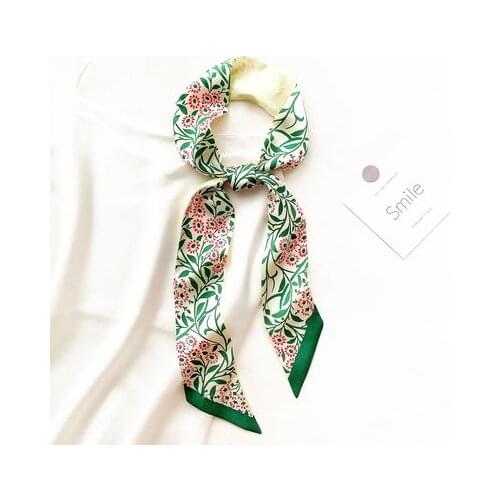 Luxury Hair Scarf Fashion Women Headband Silk Scarf Bag Skinny Scarves Design Wrist Towel Foulard Neckerchief female bow ties