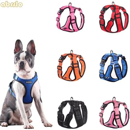 Soft Durable Mesh Pet Dog Harness No Pull For Puppy Cats Small Medium Large Big Dogs Chest Adjustable Harness For French Bulldog