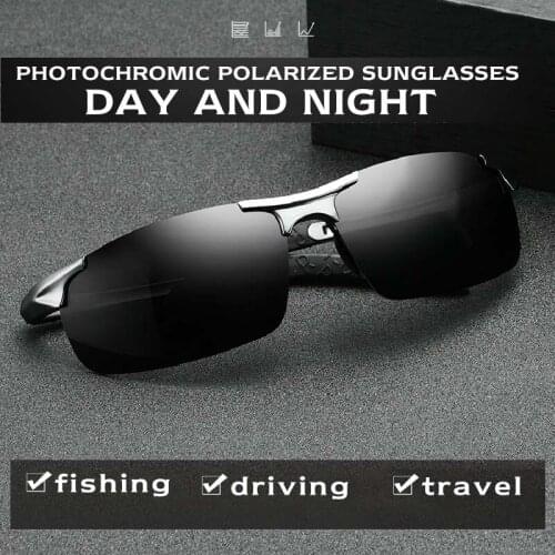 Aluminum Magnesium Photochromic Sunglasses Polarized Night Vision Glasses Men&Women Oculos Driver Fishing Driving Glasses