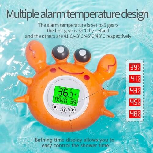 Water Thermometer Bath Toy Bath Thermometer with Room Temperature Tri-color Backlit Display Floating Bathtub Safety Temperature