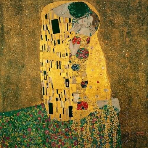 Decorative Canvas Painting Abstract Wall Arts The Kiss by Gustav Klimt Oil Painting Reproduction Home Decor Living Room Art