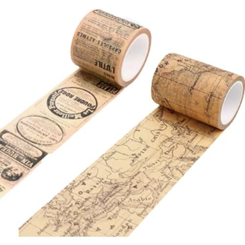 Vintage Map Washi Tape Paper Sticky Adhesive Sticker Paper Decorative DIY 2