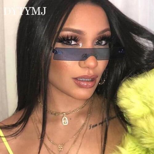 DYTYMJ Rimless Sunglasses Women Brand Designer Retro Rectangle Sun Glasses for Women Shades for Women Gafas De Sol Mujer 2020