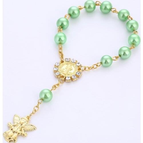 10pcs Baby Shower Favor Christening Bracelet Angel Baby Shower Girl Boy Baptism Gift Giveaway Souvenir