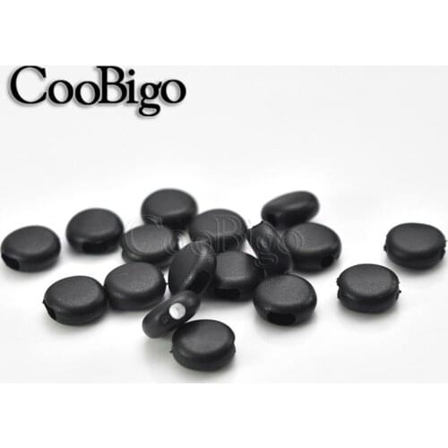 200pcs Flat Adjustment Buckle Beads Silica Gel Buttons for Mask Elastic Cord Stopper Rope Lock Lanyard DIY Strap Cord End