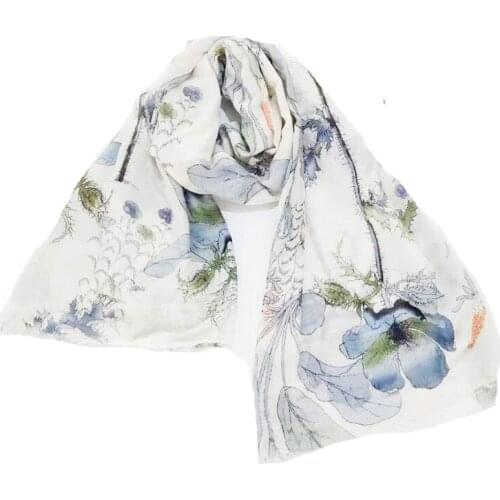 2021 Women Fashion Floral Printed Pattern Cotton Scarf Shawls Wraps Hijabs 10pcs/lot