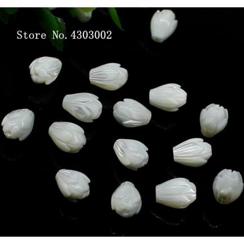 50pcs/lot 8x12mm Natural Tulip Flower Mother of Pearl shell for DIY Jewelry Magnolia Flower MOP Pearl shell Beads