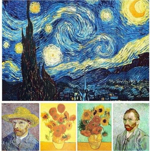 5D series famous painter Vincent van Gogh DIY diamond painting full round diamond embroidery painting Van Gogh starry sky