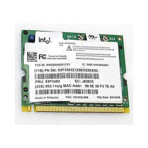 Wireless Adapter Card for intel 2200BG Wireless Wifi G mini pci Card for IBM Thinkpad Lenovo T40 T41 X40