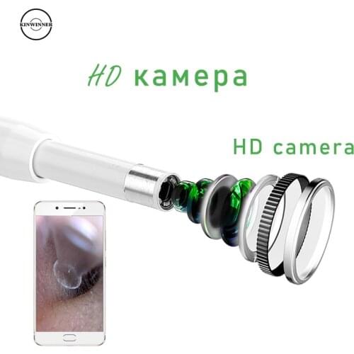 5.5mm In Ear Cleaning Endoscope Camera HD USB Visual Ear Spoon Mini Camera Android PC Type-C Auricle Pick Otoscope Borescope